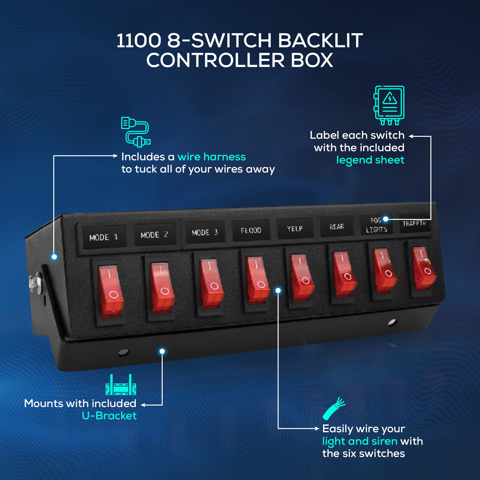 Ultra Bright Lightz 1100 8-Switch Backlit Controller Box